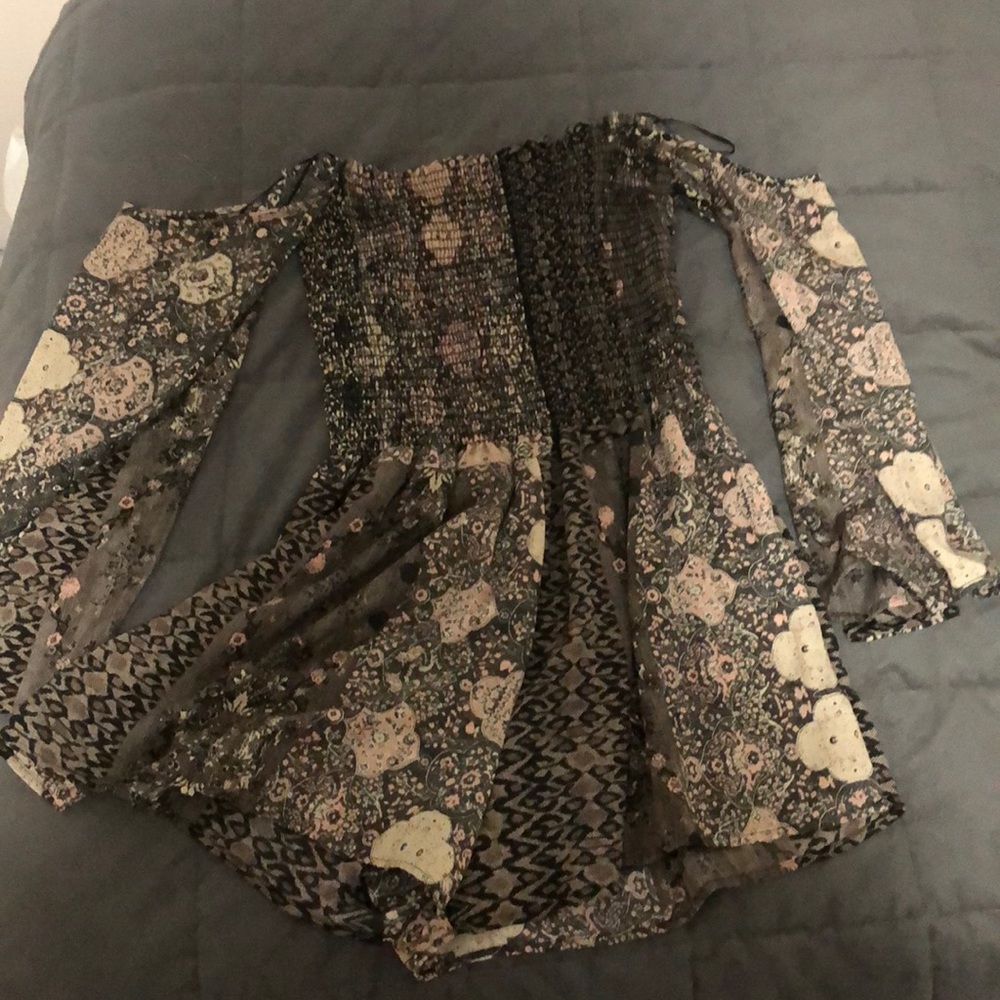 Sage off the shoulder romper!